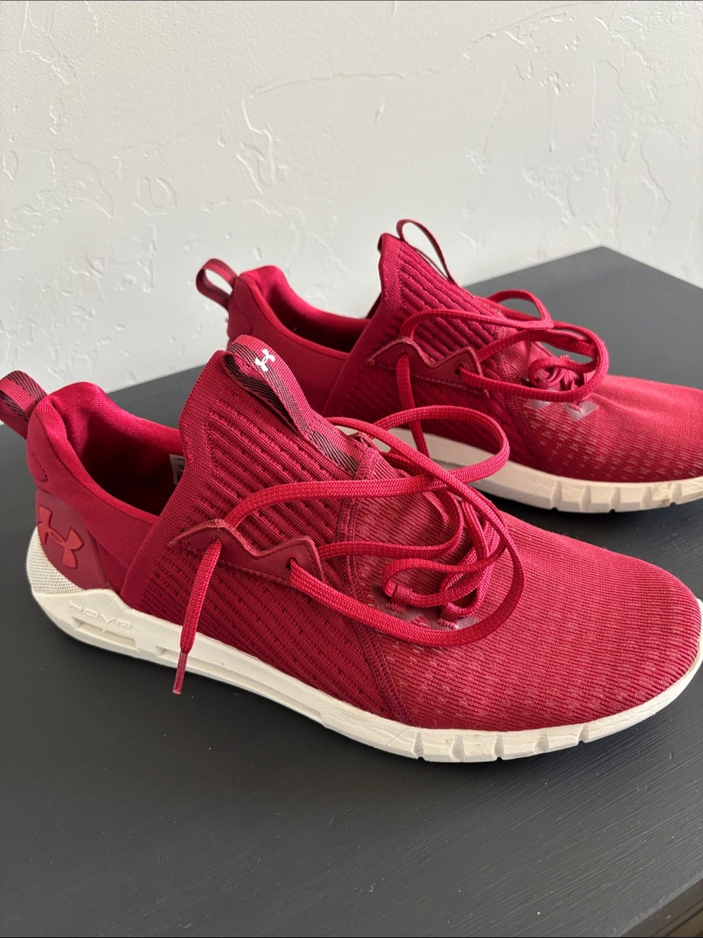 Under Armour Red Men’s Athletic Slip-On Sneakers with White Sole